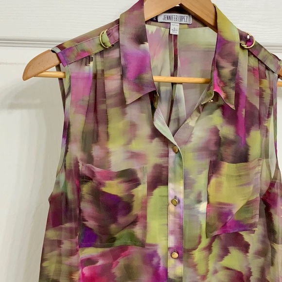 JLo High Low Multicolored Blouse - Picture 3 of 9